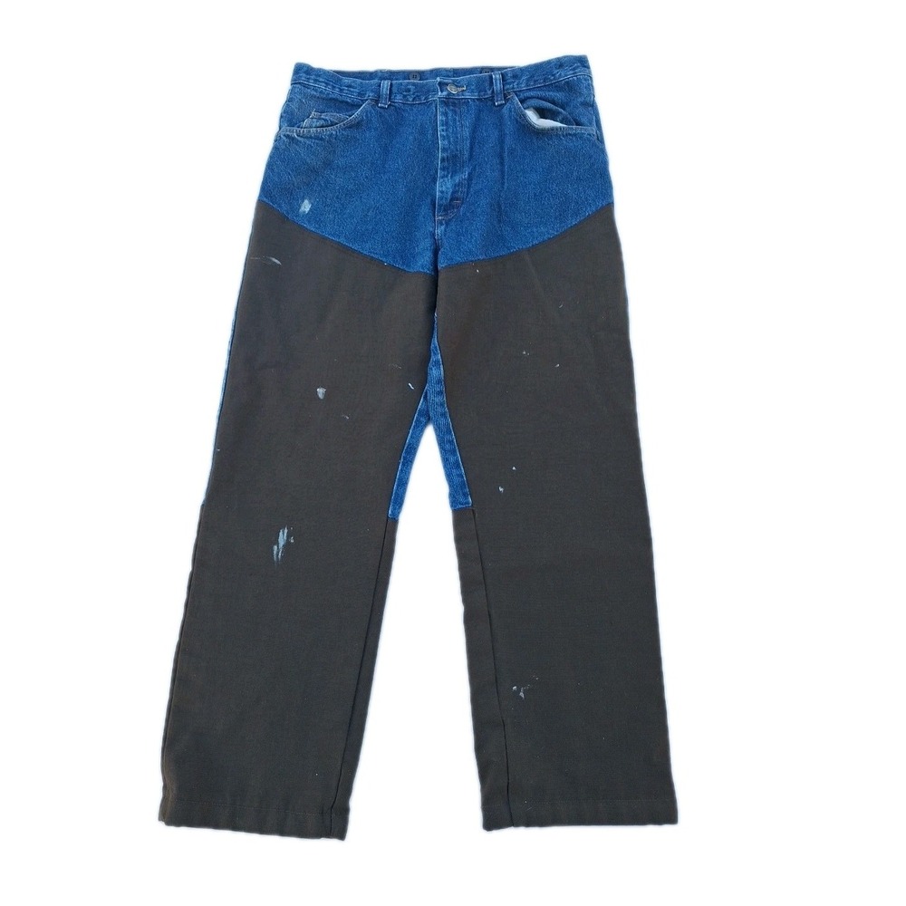 Vintage Wrangler Jeans Mens 38x30 Denim Pants Briar Brush‎ Guard Workwear Paint